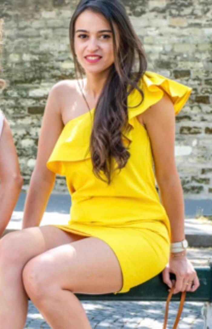 Tara Jarmon - Robe asymétrique jaune volant